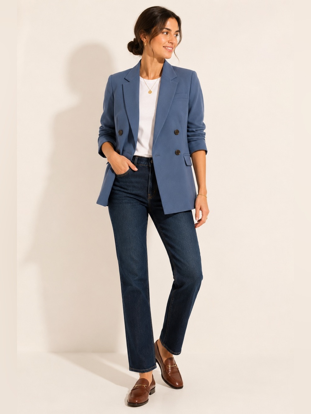 Madewell Blue Double Breasted Blazer Size 2 Tailored Workwear Jacket